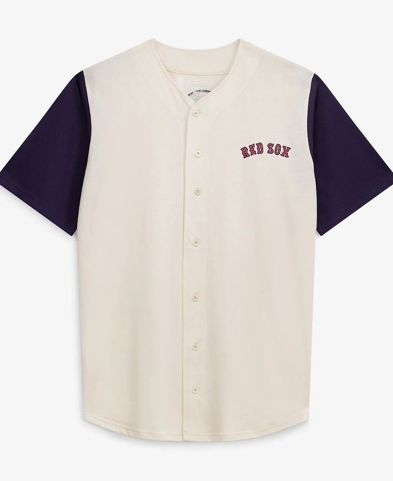 Fanatics Men's Cream Boston Red Sox Big Tall Full-Button Jersey