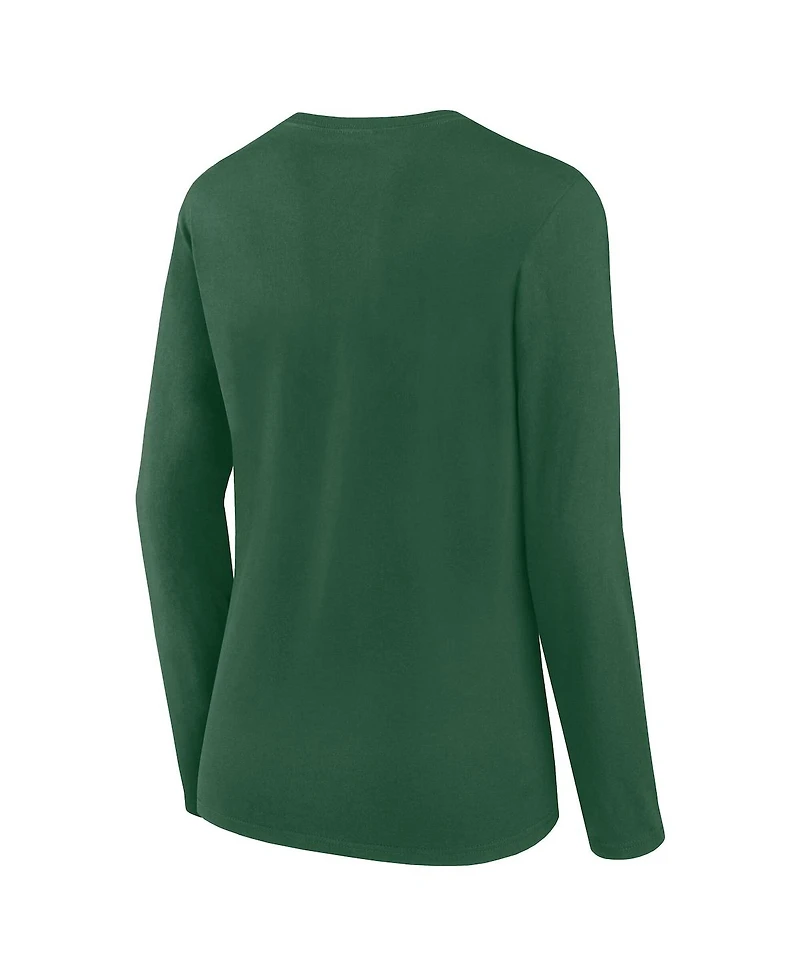Fanatics Women's Green New York Jets Long Sleeve Scoop Neck T-Shirt