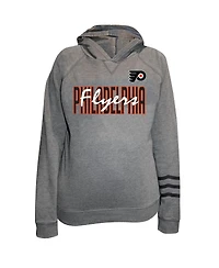 Fanatics Women's Heather Gray Philadelphia Flyers Plus Lightweight Fleece Raglan Pullover Hoodie