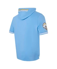 Pro Standard Men's Justin Herbert Powder Blue Los Angeles Chargers Player Name Number Hoodie T-Shirt