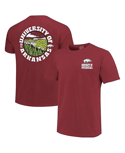 Image One Men's Cardinal Arkansas Razorbacks Comfort Colors Thick Lined Landscape T-Shirt