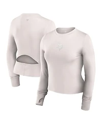 Fanatics Women's White Minnesota Vikings Studio Fitted Long Sleeve Gym Top