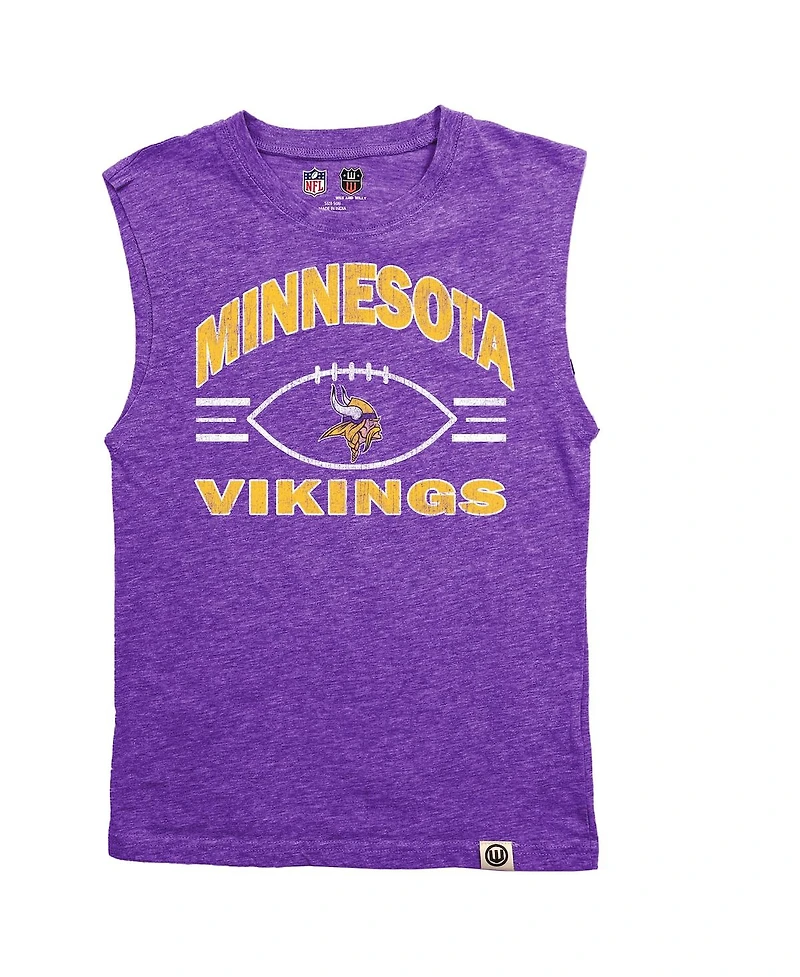 Wes & Willy Big Boys and Girls Heather Purple Minnesota Vikings Muscle Tank Top