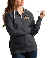 Antigua Women's Charcoal Vegas Golden Knights Victory Full-Zip Hoodie
