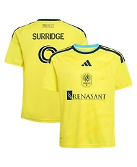 Adidas Big Boys and Girls Sam Surridge Yellow Nashville Sc 2026 The Reverb Kit Replica Jersey