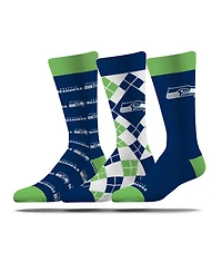 Strideline Men's and Women's 3-Pack Seattle Seahawks Business Knit Crew Socks
