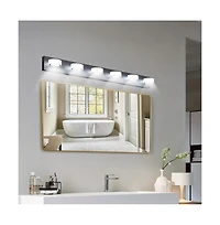 Busdays 45 Inch Modern 6 Light Led Vanity Light Bathroom Wall Light Fixture for Mirror Shower and Bathroom Decor