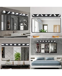 Busdays 52 Inch Modern 7 Light Led Vanity Light Fixture with Acrylic Shades Dimmable Bathroom Wall Sconce for Mirror Shower Decor