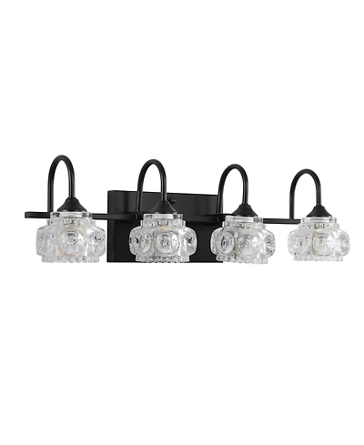 Busdays 23 Inch Retro 4 Light Bathroom Vanity Light Fixture with Crystal Glass Shades Wall Mounted for Bathroom Powder Room Vanity Mirror No Bulb