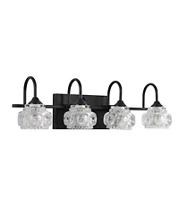 Busdays 23 Inch Retro 4 Light Bathroom Vanity Light Fixture with Crystal Glass Shades Wall Mounted for Bathroom Powder Room Vanity Mirror No Bulb
