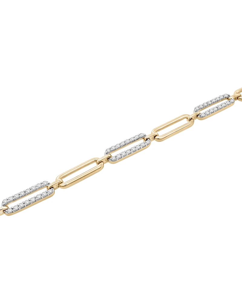 Macy's Diamond (1 ct. t.w.) Bracelet in 14k Yellow Gold over Sterling Silver