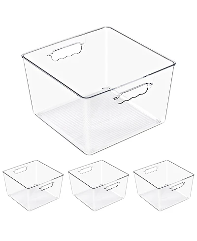 Sorbus Pack Large Square Stackable Storage Bins with Handles - for Storage, Closet