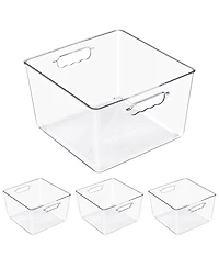 Sorbus Pack Large Square Stackable Storage Bins with Handles - for Storage, Closet