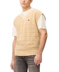 Buffalo David Bitton Men's Subtle Geometric Texture V-Neckline Sweater