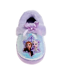 Disney Toddler Frozen Anna and Elsa Slippers Dual Warm Plush Lining Cozy Indoor Use