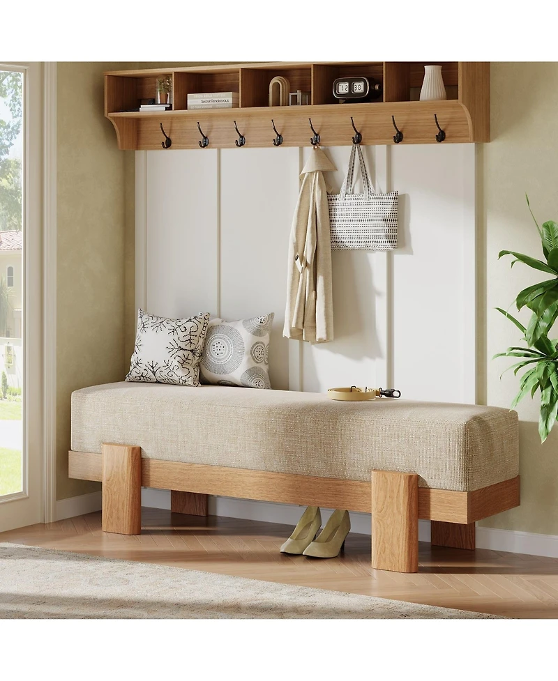 Slickblue Upholstered Entryway Bench with Mdf Frame