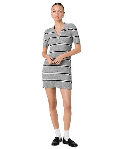 French Connection Women's Mason Knit Varsity Stripe Collared Mini Dress