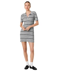 French Connection Women's Mason Knit Varsity Stripe Collared Mini Dress