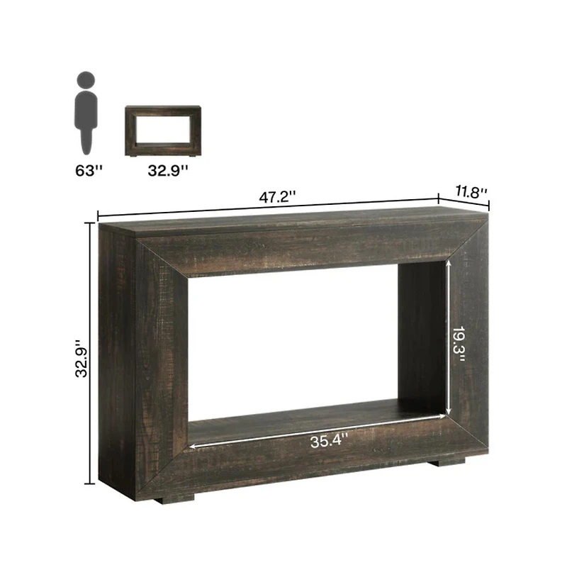 Slickblue Farmhouse Entryway Console Table with Storage for Living Room
