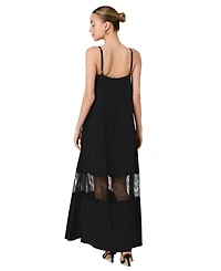 French Connection Women's Quinn Crepe Lace Sleeveless Maxi Dress