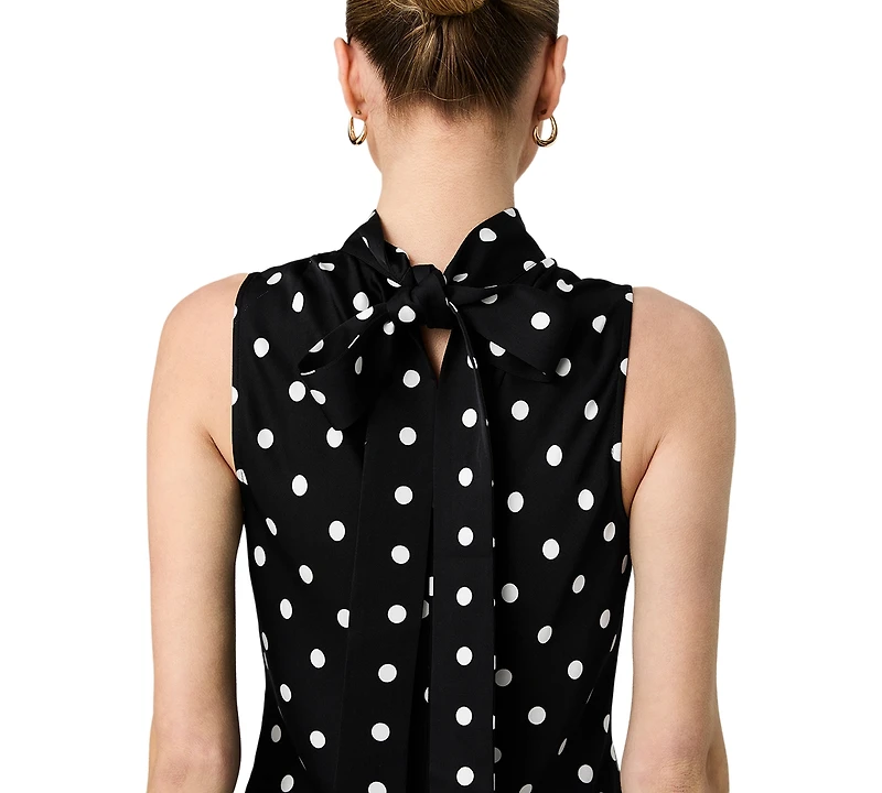 French Connection Women's Ennis Polka Dot Sleeveless Blouse