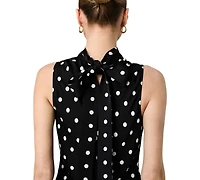 French Connection Women's Ennis Polka Dot Sleeveless Blouse