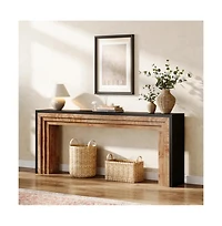 Slickblue Farmhouse Hallway Console Table, Narrow Sofa Table for Entryway