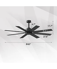 Homsee Modern 8-Blade Ceiling Fan with Dual-Sided Wood Blades Dc Motor Fan with Remote Reversible for Summer Cooling & Winter Heat Circulation