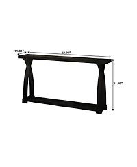 Slickblue Narrow Solid Wood Sofa Console Table with 2-Tier Storage for Entryway