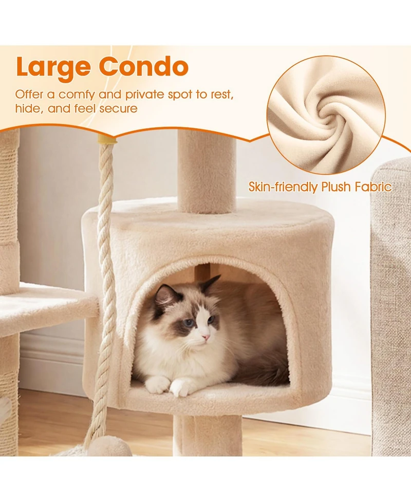 Cozito 36 inch Tall Kitten Tower with Condo and Plush Perch