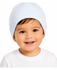MeMoi Baby Girls Solid No Fold Cotton Blend Beanie