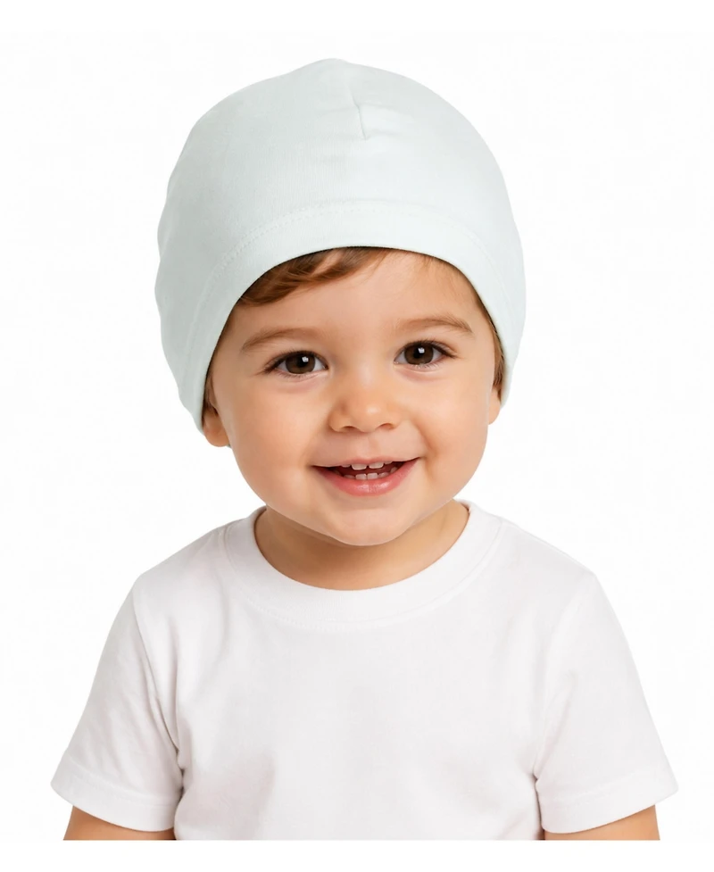 MeMoi Baby Girls Basic No-Fold 100% Cotton Fine-Gauge Beanie