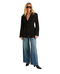 Nasty Gal Women's Real Suede Cinched Waist Blazer