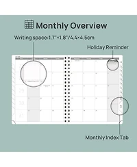Gnuadz Pocket Calendar 2026-2027 Weekly Planner Hardcover Tabs Pen Loop