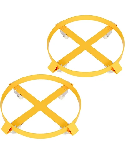 gaomon 2-Piece 55 Gallon Drum Dolly 1000 lb Capacity Heavy Duty Barrel Dolly with 4 Swivel Casters Non-Tip Design Steel Drum Caddy Industrial
