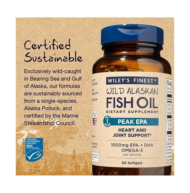 Wiley's Finest Wild Alaskan Fish Oil Peak Epa