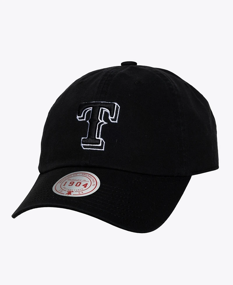 Mitchell & Ness Men's and Women's Black White Texas Rangers 1904 Strapback Adjustable Hat