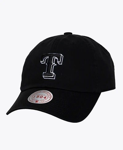 Mitchell & Ness Men's and Women's Black White Texas Rangers 1904 Strapback Adjustable Hat