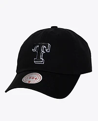 Mitchell & Ness Men's and Women's Black White Texas Rangers 1904 Strapback Adjustable Hat