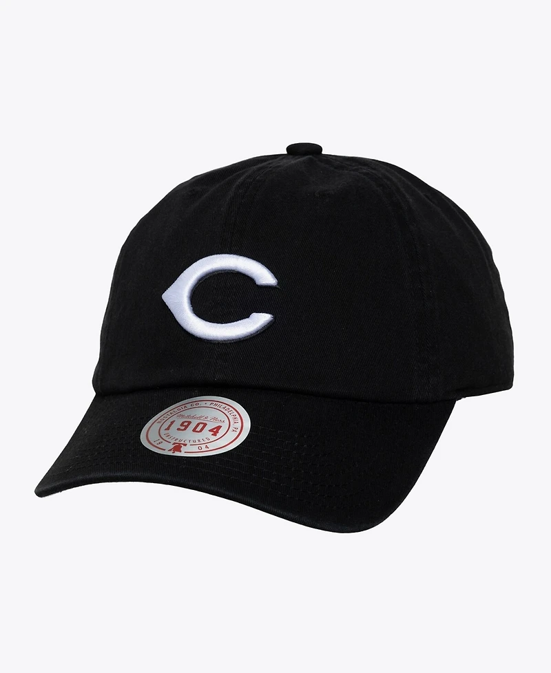 Mitchell & Ness Men's and Women's Black White Cincinnati Reds 1904 Strapback Adjustable Hat