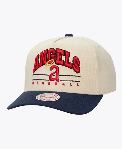 Mitchell & Ness Men's and Women's Cream California Angels Retro Arch Pro Pinch Snapback Hat