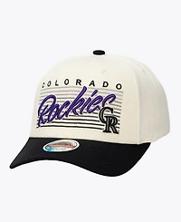 Mitchell & Ness Men's and Women's Cream Colorado Rockies Retro Lines Stretch Snapback Hat