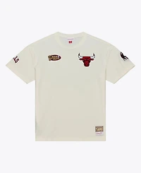 Mitchell & Ness Men's Cream Chicago Bulls Hardwood Classics Chainstitch Premium T-Shirt