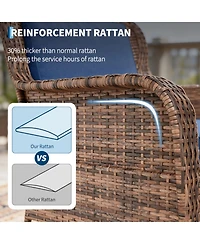gaomon All-Weather Pe Rattan Rocking Chair, Outdoor Wicker Rocker for Patio Garden Porch Deck Backyard