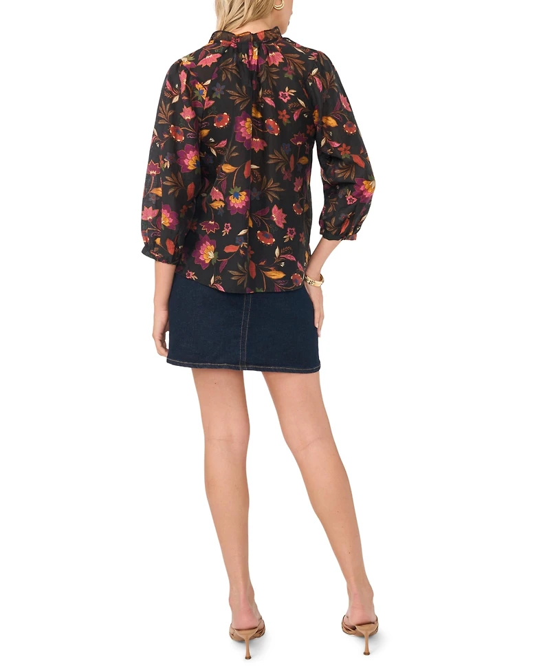 Vince Camuto Women's Ruffle V-Neck Peasant-Sleeve Top