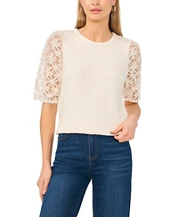 Vince Camuto Women's Textured Crewneck Top