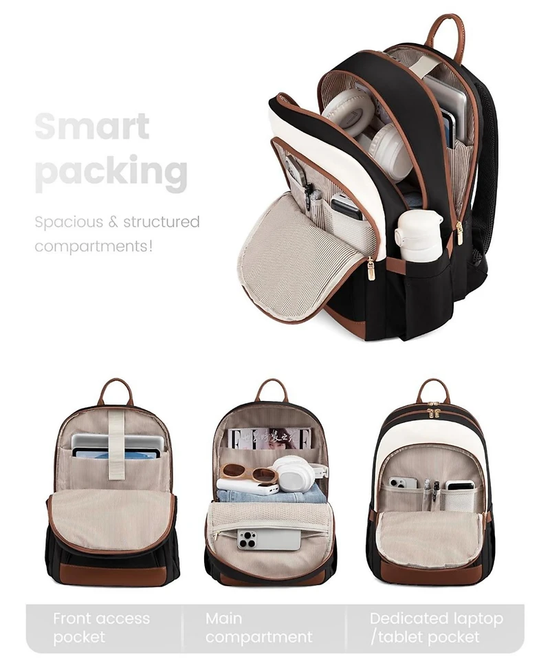 Lovevook Laptop Backpack for Women, 15.6 inch Waterproof College Woman with Compartment Computer Bag Travel Purse