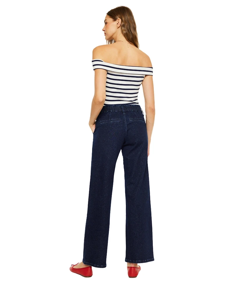 KanCan Women's Usa Kayla High Rise Wide Leg Trouser Jeans