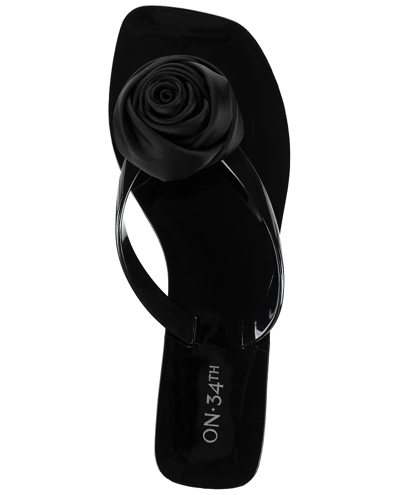 On 34th Women's Ruusu Flower Jelly Thong Sandals, Macy's Exclusive