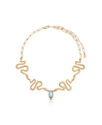 Ettika Gold-Plated Imitation Pearl Serpentina Choker Necklace
